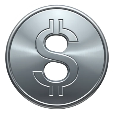 $ dollar metal symbol sticker