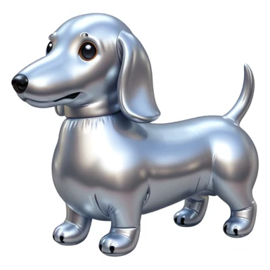   jeff koons style inflatable dashound dog ghost sticker
