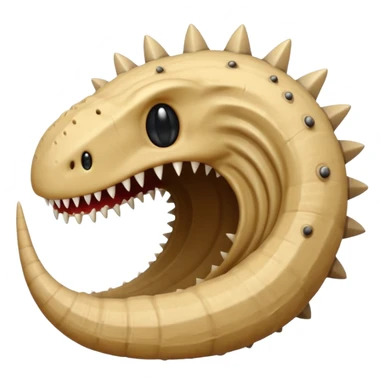 Sand worm from dune make the mouth a hole with long spiky teeth no eyes and a body sticker