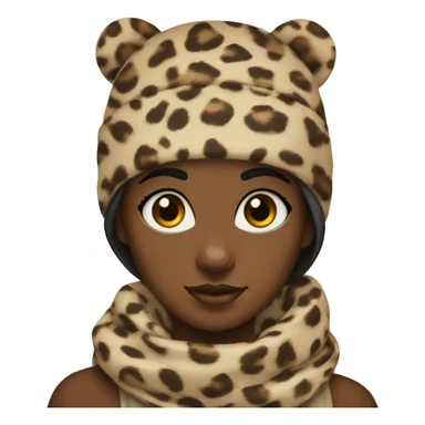 Girl with scarf print leopard brown eyes sticker
