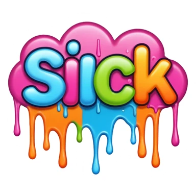 the word SICK in graffiti font sticker