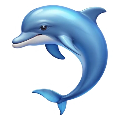 Beautiful and Majestic Dolphin Portrait Emoji, Radiating serene elegance and adorable charm with a graceful, streamlined form and luminous, glossy blue skin that shimmers under the sun, gentle, expressive eyes and a soft, content smile, Simplified yet exquisitely endearing features, highly detailed, glowing with a soft, majestic aquatic light, high shine, calm and enchanting, stylized with an air of timeless oceanic beauty, soft glowing outline, capturing the essence of a beautiful and majestic dolphin that embodies the pure magic of the sea! sticker