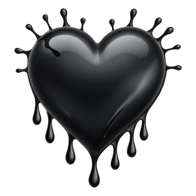 black ink heart emoji with ink streaks sticker