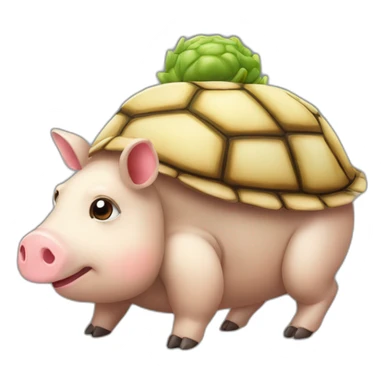Tortue sur un cochon  sticker