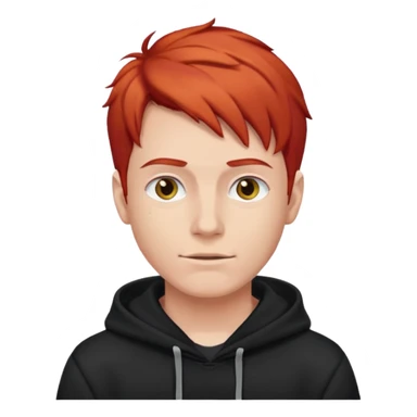 man with red hair and black hoodie sticker