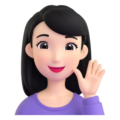 pretty girl with straight black hair, winking sticker