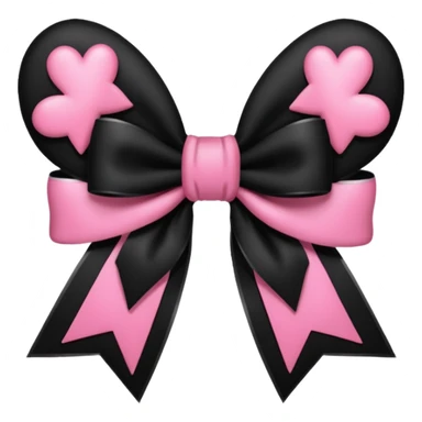 BLACKPINK-inspired gothic bow ,  hearts, black and pink, cute,  sticker