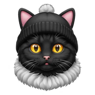 a black cat in a beanie sticker