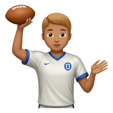 Throwing a football with a jersey on sticker