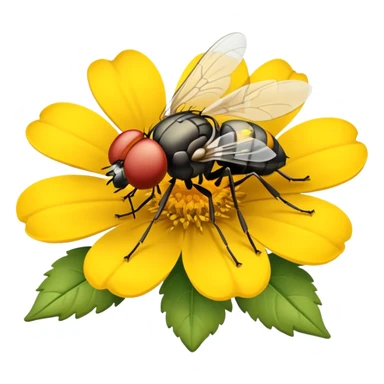 
fly on flower sticker