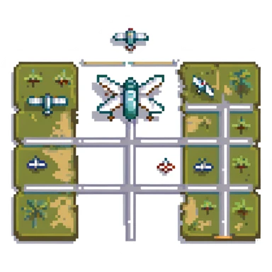 mosquito airport with tiny runways and mosquito planes sticker