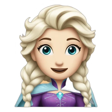 Elsa from Disney wearing a Halloween Batman costume  sticker