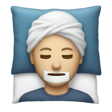 A man have mask and sleeping on bed sticker