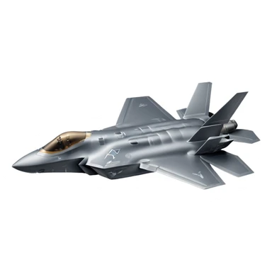 Realistic F-35 fighter jet in flight with no background. sticker