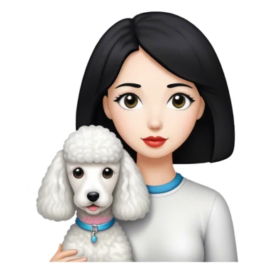 White Standard Poodle and Straight hair Women sticker