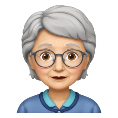 grandmother with glasses and gray hair, grizzle sticker