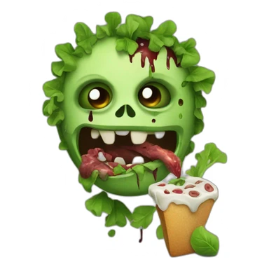 a zombie is eating vegtebales sticker