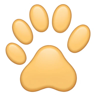 a very light pale pastel orangey yellow pawprint sticker