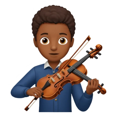 black boy playing violin sticker