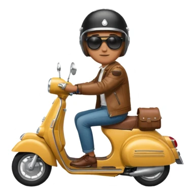 A classic vespa rider with my brothers face. sticker