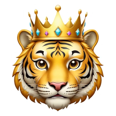 tiger face with crown VIP for Twitch emote sticker