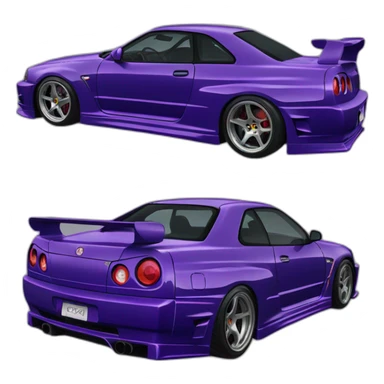 gtr r34 midnight purple sticker