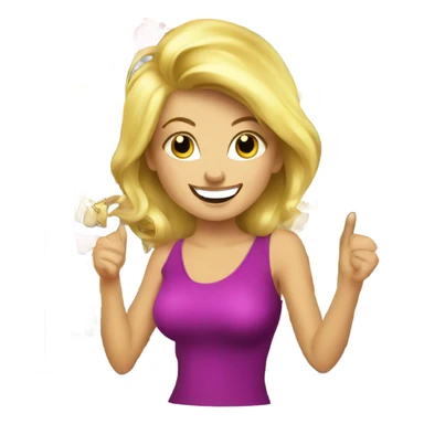 Blonde Lady winning at a slot machine  sticker