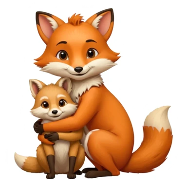 A cute female 9 tail fox hugging a male meerkat sticker