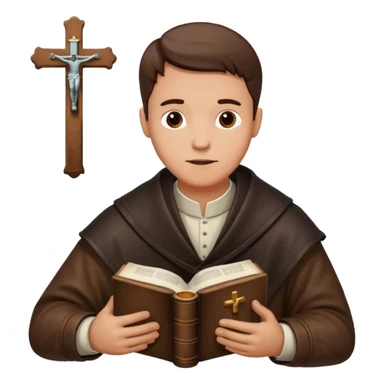 Guy who reads Bible with cross on it without something in the background sticker