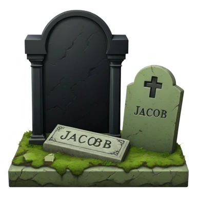 grave with name Jacob with phone and ;stop on it sticker