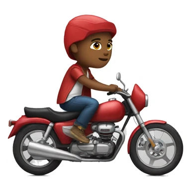 A boy who wears red converse shoe driving a motorcycle  sticker