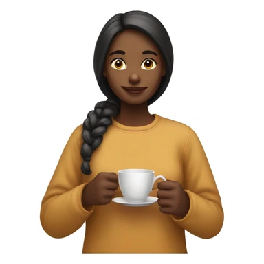 a girl holding a cup of tea  sticker