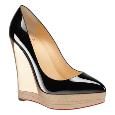 WEDGE heel LOUBOUTIN black PATENT sticker
