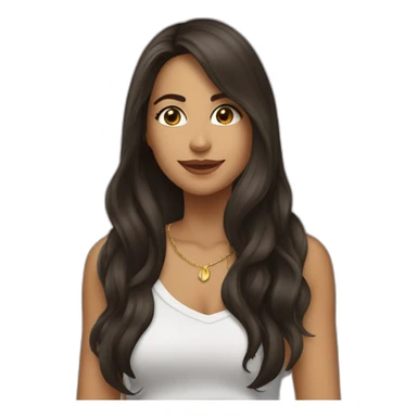 Mariana cabelo liso castanho tocando rock sticker