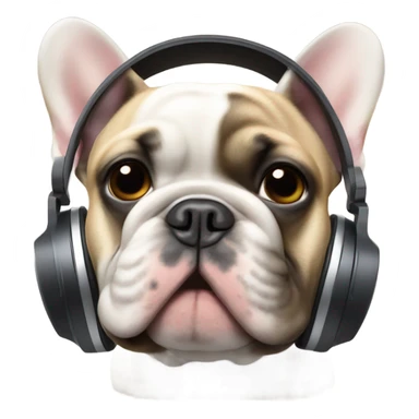 French bulldog wearing headphones sticker