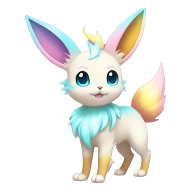 Shiny Colorful Pastel Kawaii Eeveelution-Cute-Pokémon-fusion full body sticker