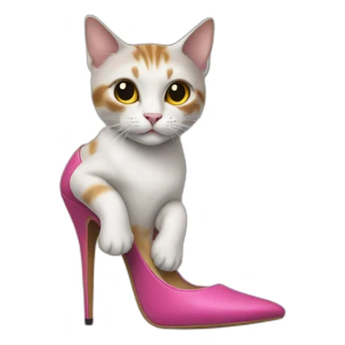 Cat on high heels sticker