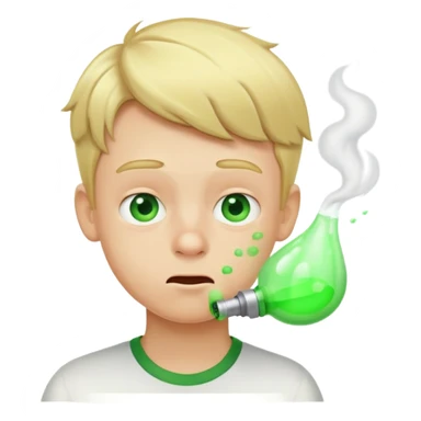 blonde boy farting green gas sticker