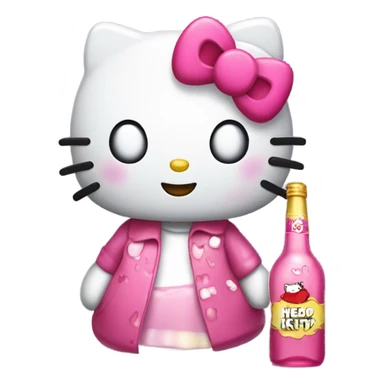 Hello kitty sobbing tears with alcohol hello kitty sticker