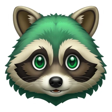 Emerald green racoon sticker
