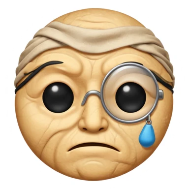 Create Emoji face only 1 eye patch black old person sticker