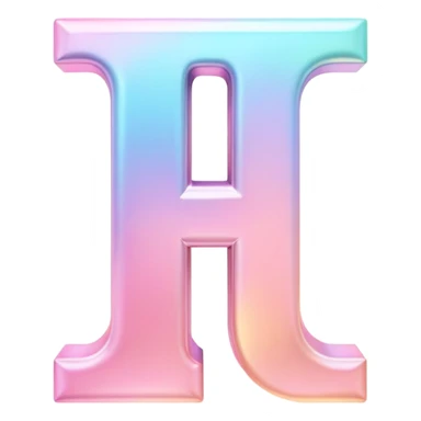 Iridescent pastel pink Font setting icon with letter I sticker