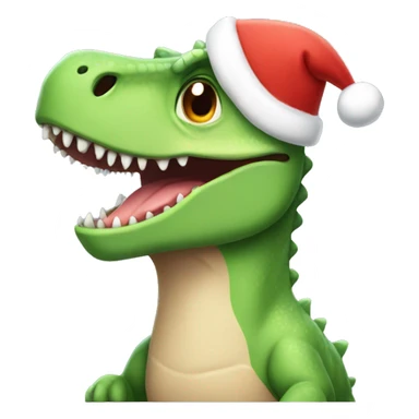 dino wearing a christmas hat sticker