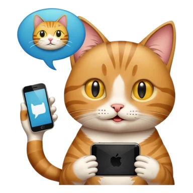 thankful cat holding a phone with screenshots, speech bubble saying 'these screenshots are worth more than gold these days', white background sticker