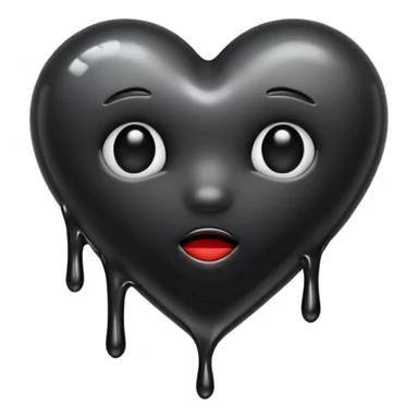 Black heart melt sticker