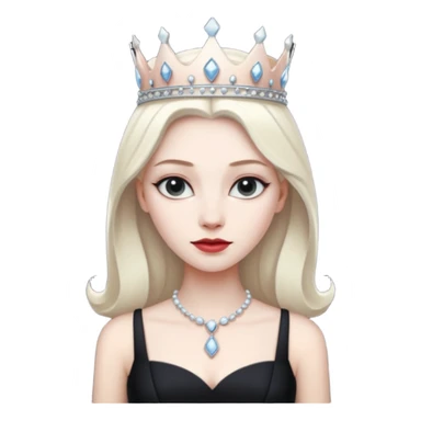 black chess pieces, queen, white sticker