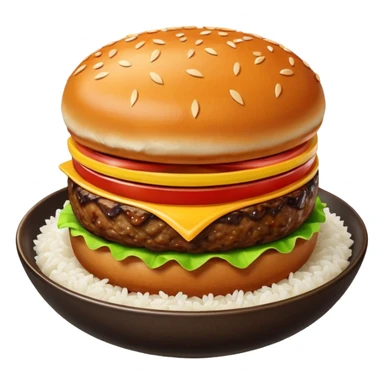 I want a hamburger patty on a bowl of rice. just the meat patty not bun, lettuce, cheese, tomato, etc sticker