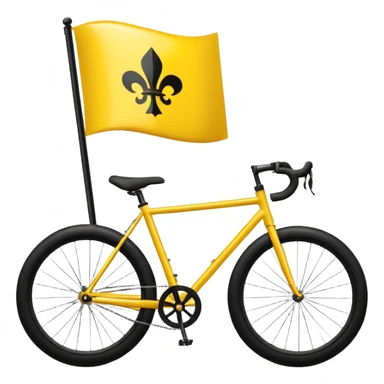 Design a premium TDP flag emoji with rich yellow background and elegant black bicycle symbol. Flat vector style, slightly glossy but minimal, high contrast, no text, no shadows. Square 1:1, transparent background, luxury emoji look for Instagram highlights. sticker