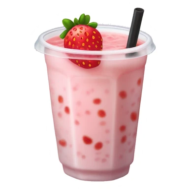 Strawberry milk tea with lychee boba sticker