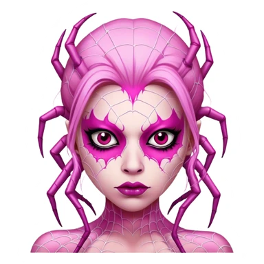 lady monster pink glam spiderweb face  sticker